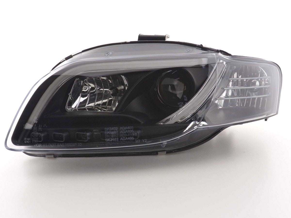 Scheinwerfer Set Daylight LED TFL-Optik Audi A4 Typ 8E 04-08 schwarz Scheinwerfer Set Daylight LED TFL-Optik Audi A4 Typ 8E 04-08 schwarz
